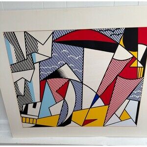 Sailboats by Roy Lichtenstein Rare 1973 Leo Castelli Serigraph Art Print 25x29.5